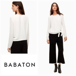 BABATON Tadema Blouse Long Sleeve Espace White Size Medium Aritzia